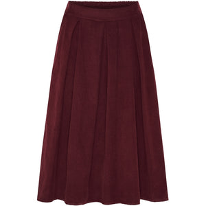 MARTA SKIRT SMAL RIFLET FLØJL BORDEAUX 257080