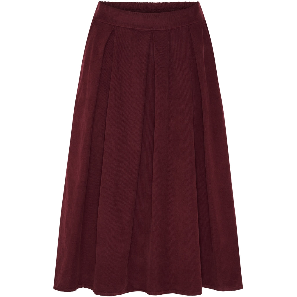 MARTA SKIRT SMAL RIFLET FLØJL BORDEAUX 257080