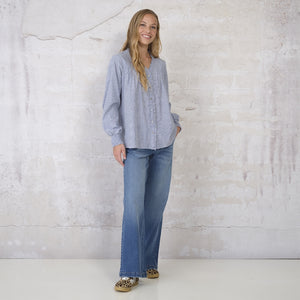 PREPAIR BLOUSE MACY BLUE/WHITE