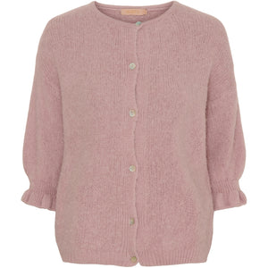 MARTA CARDIGAN MED 3/4 ÆRME MED LILLE FLÆS OLD PINK 2413