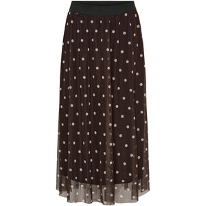 MARTA SKIRT TYL BROWN MED LYSE PRIKKER 37106