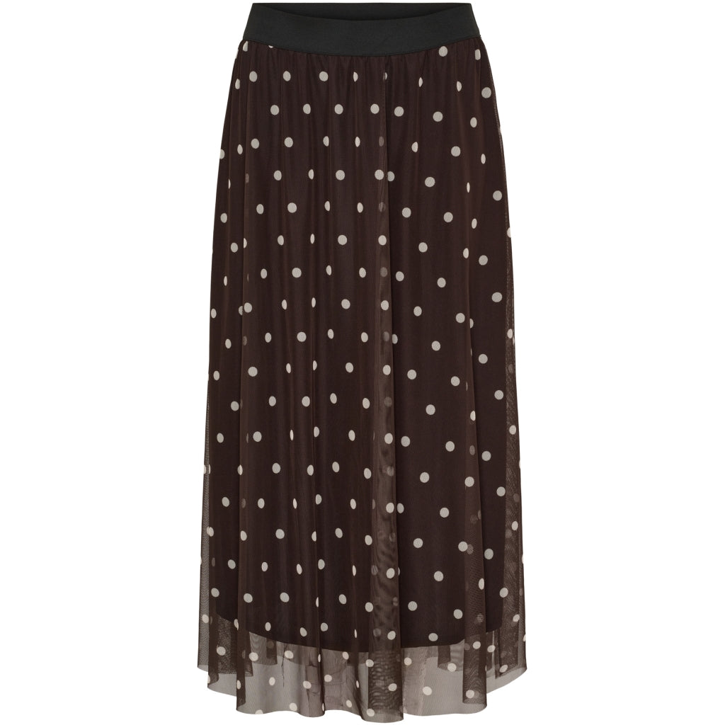 MARTA SKIRT TYL BROWN MED LYSE PRIKKER 37106