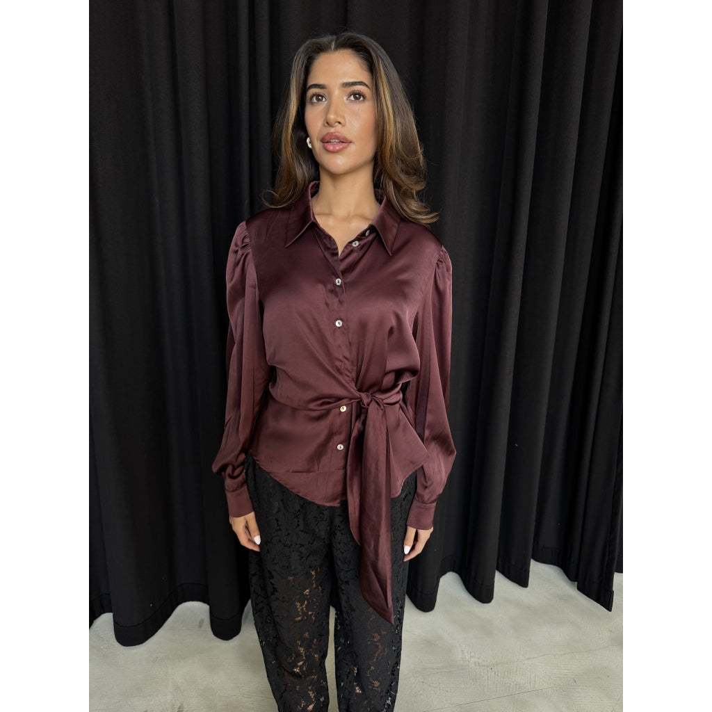 CONTINUE BLOUSE ROSEANNE SOLID BORDEAUX