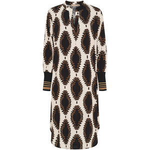 MARTA DRESS BLACK/BROWN 25230