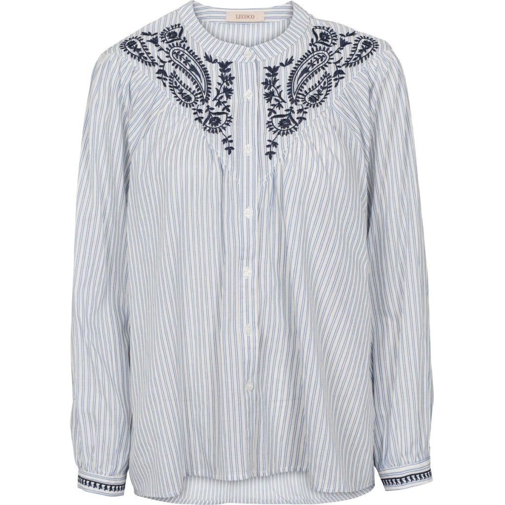 LECOCO BLOUSE BLUE/WHITE