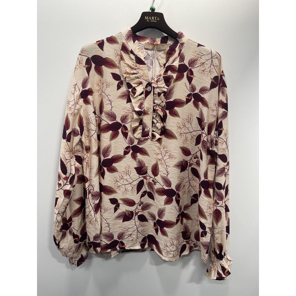 MARTA BLOUSE BORDEAUX/RÅHVID 5891