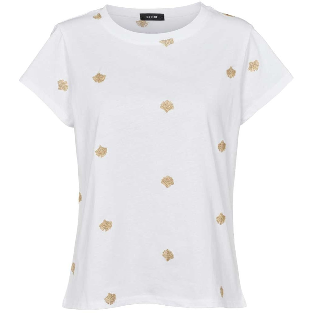 DEFINE T-SHIRT SIGNE WHITE/GOLD