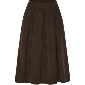 MARTA SKIRT SMALRIFLET FLØJL BROWN 257080