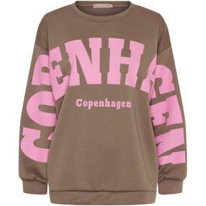 MARTA SWEATSHIRT  FANGO MED PINK SKRIFT 22659