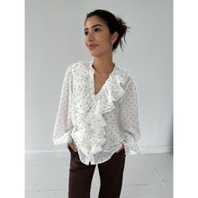 Indlæs billede til gallerivisning CONTINUE BLOUSE FRIDA DOT WHITE/BLACK
