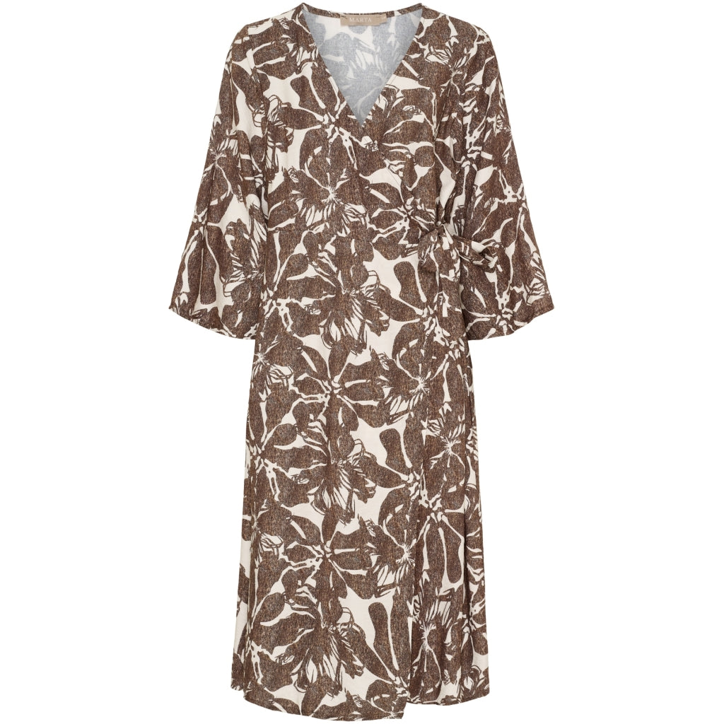 MARTA SLÅ OM DRESS 7526 BEIGE/BRUN