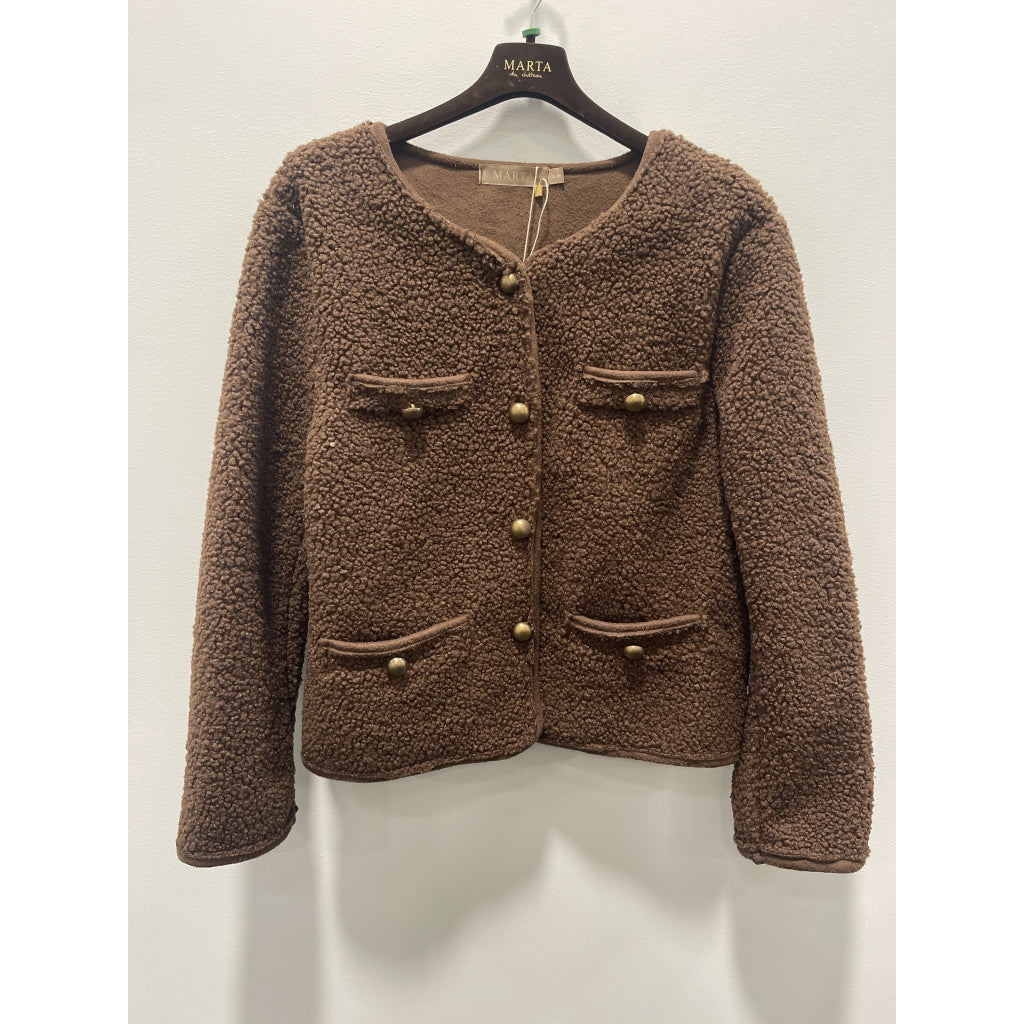 MARTA JAKKE PLYS BRUN 258949