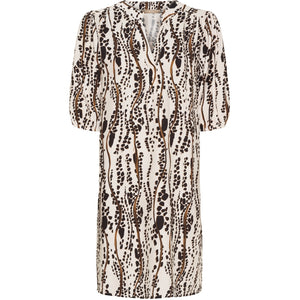 MARTA DRESS 25230 NERO/BROWN