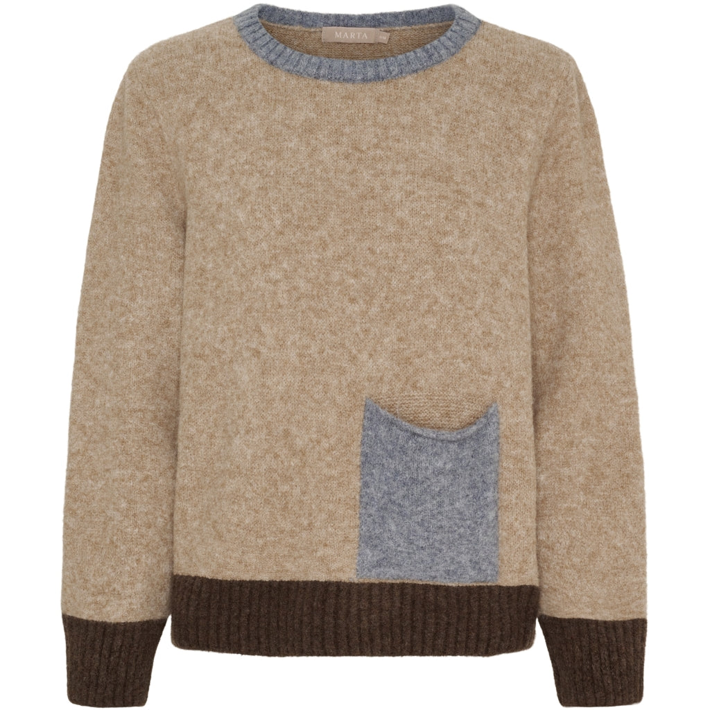 MARTA BLOUSE 8031 CAMEL/DEMIN