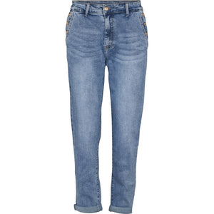 LECOCO JEANS MED GULDKNAPPER I SIDEN PÅ LOMMEN