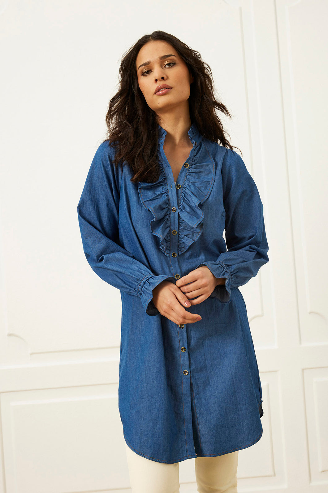 IN FRONT TUNIC MARLIE DEMIN BLUE