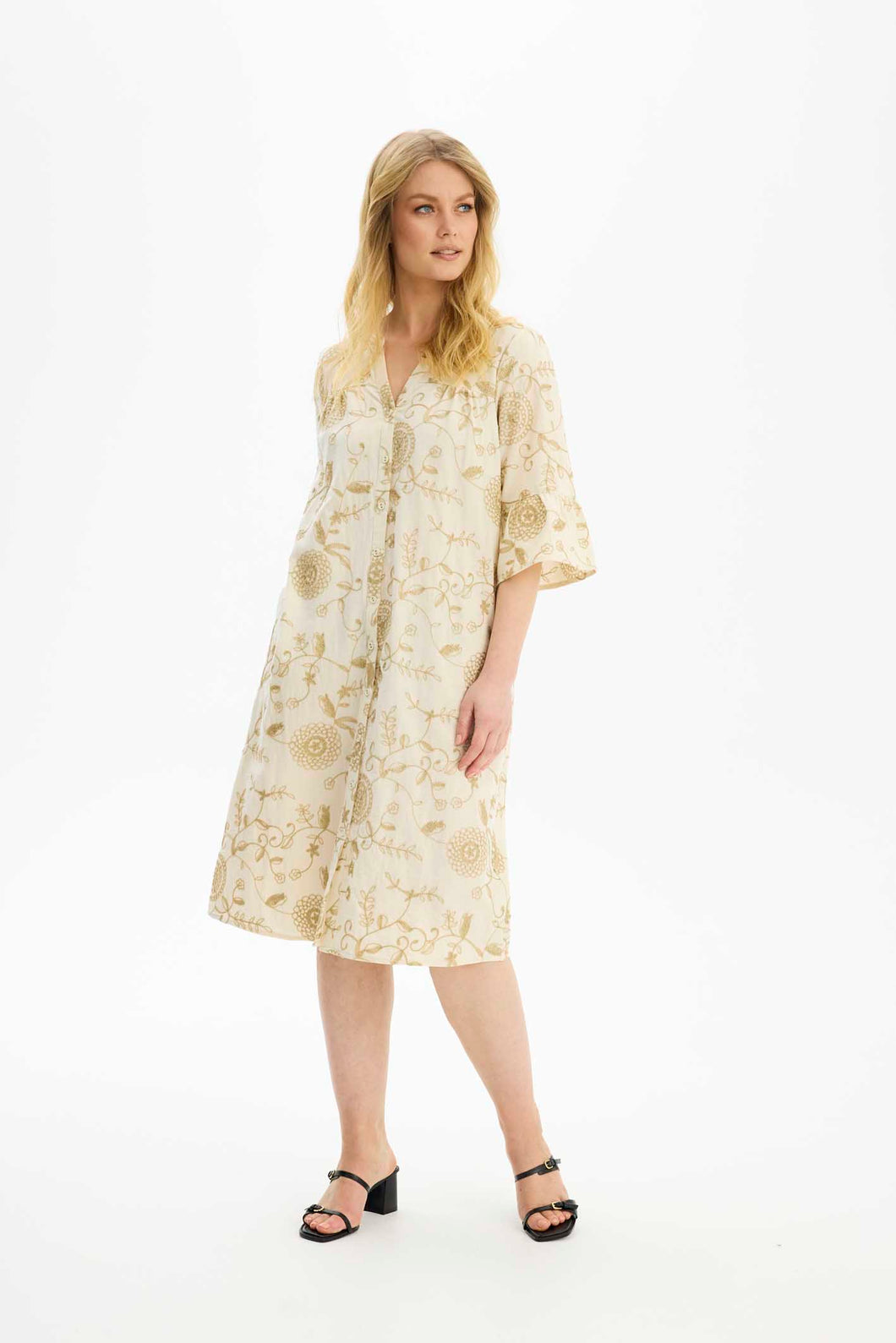 IN FRONT DRESS NELLI CREAM