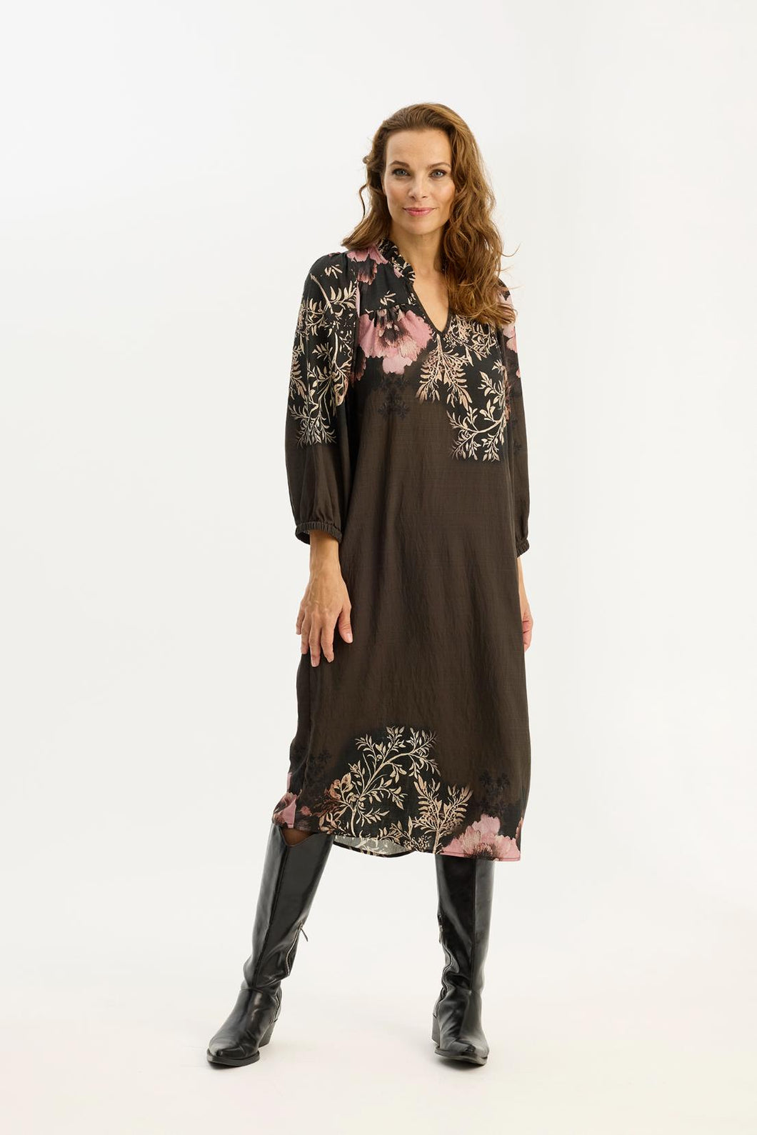 IN FRONT LILLY DRESS MOCCA 16862