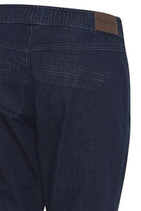 PULZ HW STRING PANT SKINNY LEG MEDIUM BLUE DENIM