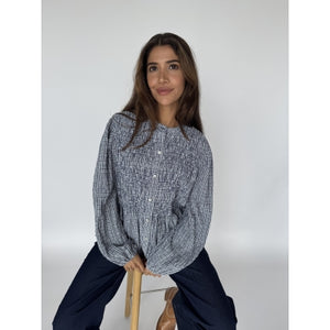 CONTINUE BLOUSE CHLOE CHECK BLUE TERN