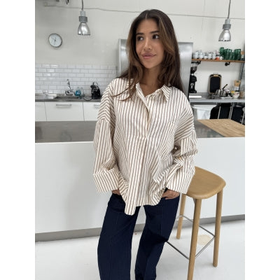 CONTINUE BLOUSE KLARA BROWN STRIPE