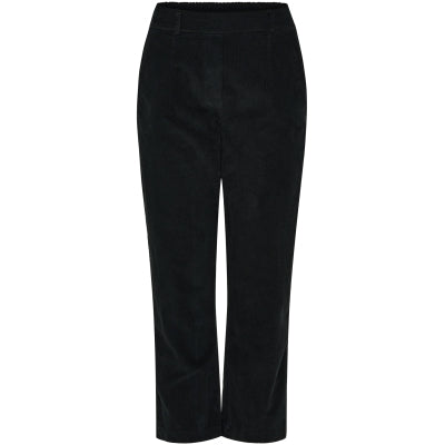 MARTA SMAL RIFLET FLØJL BUKS BLACK 256422