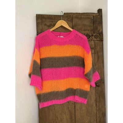 NOT SISTERS  STRIK BLOUSE BROWN/PINK 11055