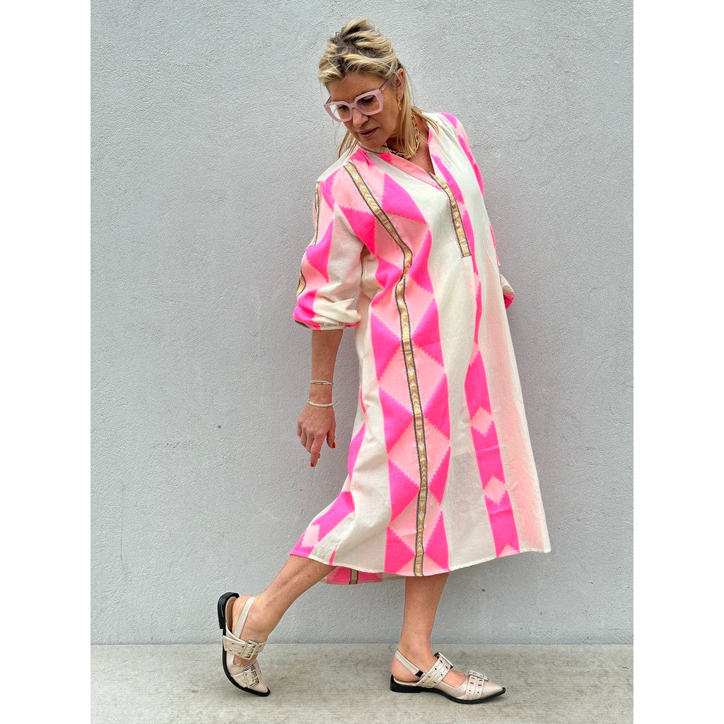 GASPAR LOVE PRINT DRESS PINK