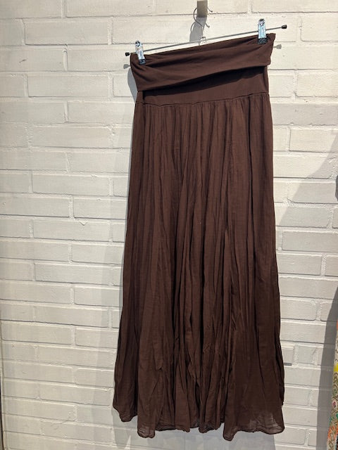 QNUZ SKIRT MØRK BRUN