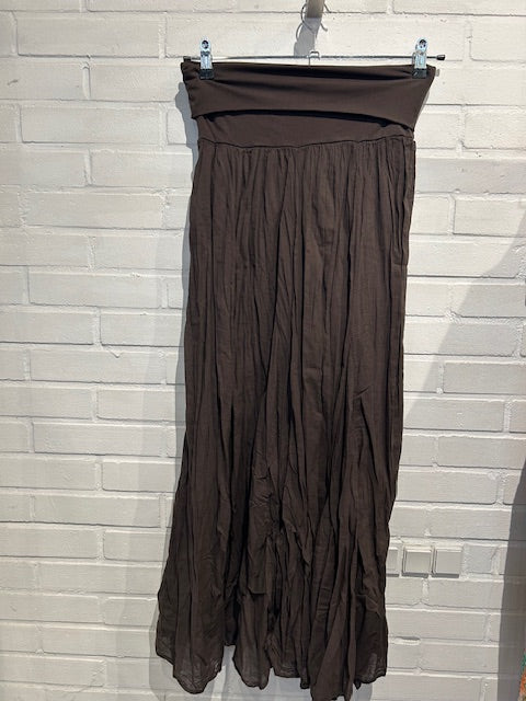 QNUZ SKIRT DARK MOCCA BROWN