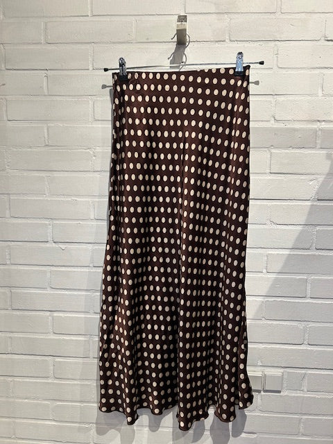 QNUZ SKIRT BROWN/ BEIGE DOT