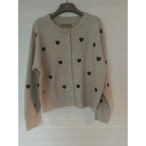 BOHO LOVE HJERTE CARDIGAN BEIGE