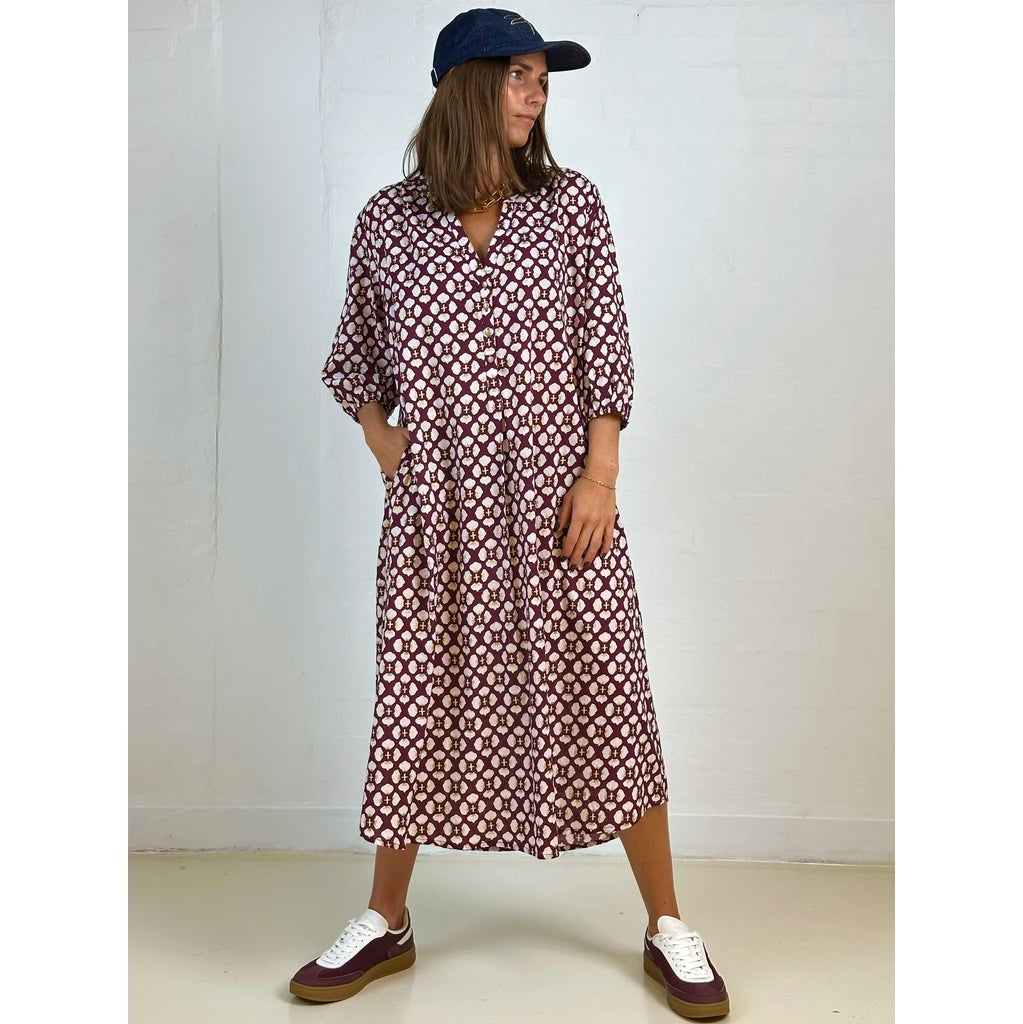 GASPAR LOVE FLOWER DRESS 2507721 BORDEAUX