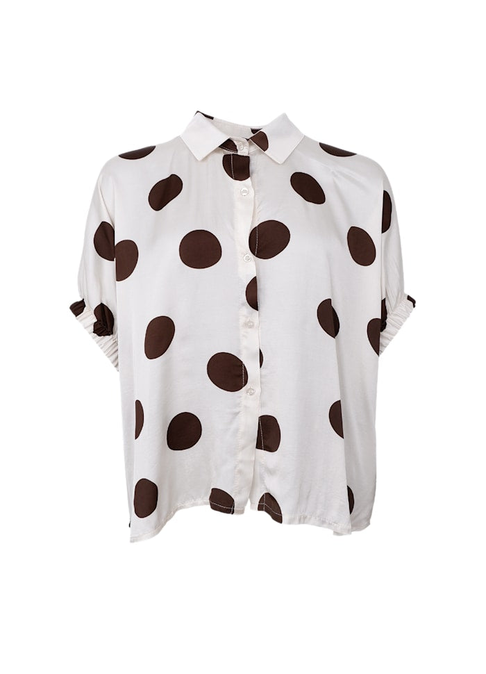 BLACK COLOUR BLOUSE MABEL OFF WHITE DOT 40988