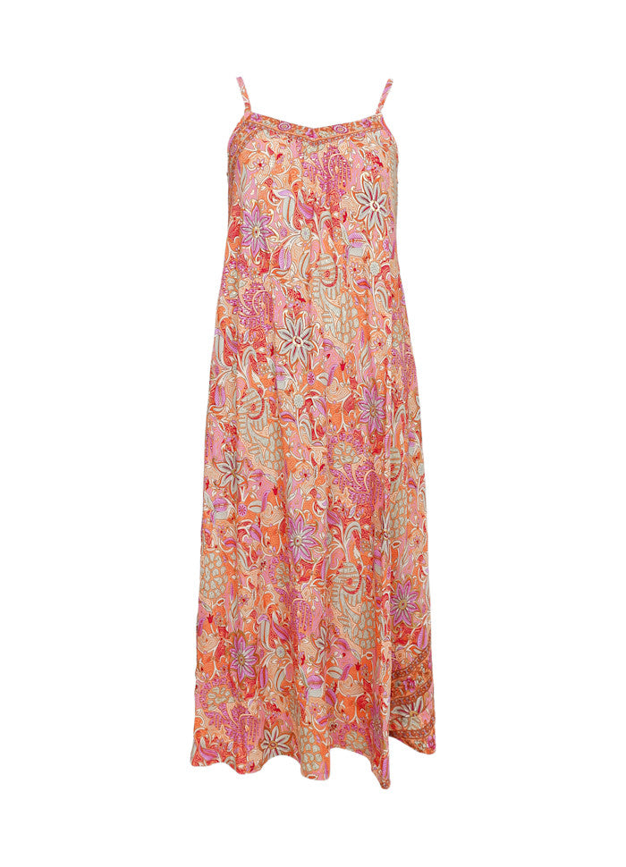 BLACK COLOUR LUNA VERA STROP DRESS 39143 ORANGE MIX