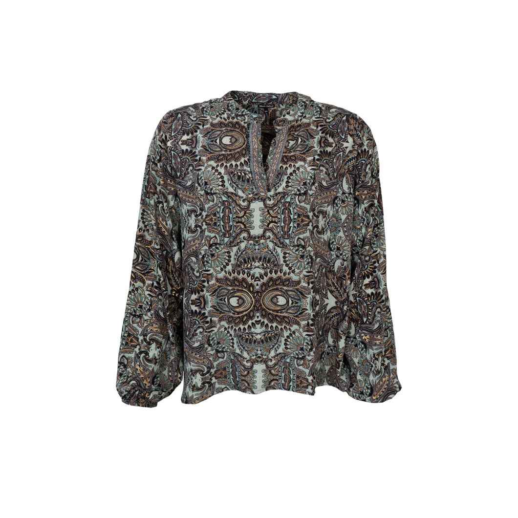 BLACK COLOUR LUNA BLOUSE ICE GREEN 39162