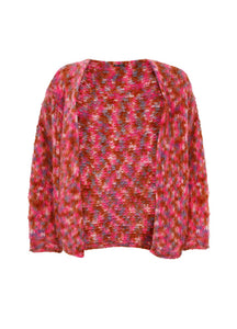 BLACK COLOUR KNIT CARDICAN JESSA 1185 PINK MULTI