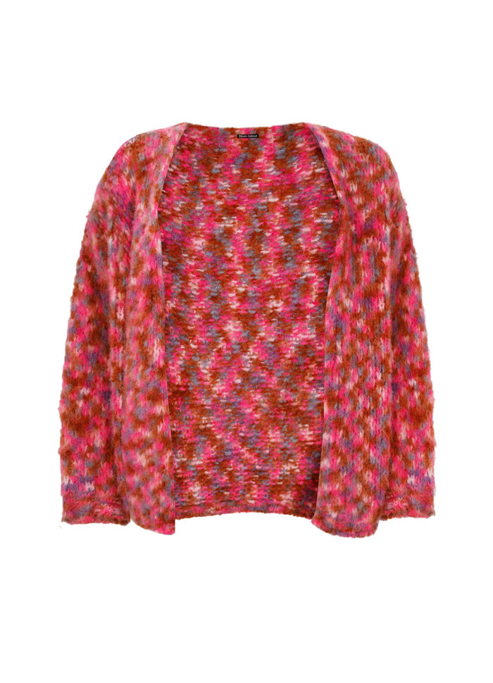 BLACK COLOUR KNIT CARDICAN JESSA 1185 PINK MULTI
