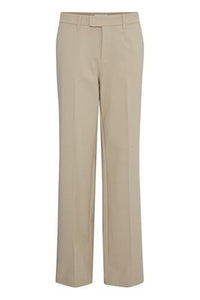 PULZ PANT BINDY WIDE LEG WHITE PEPPER
