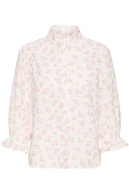 PULZ SHIRT WILLA ROSE/WHITE