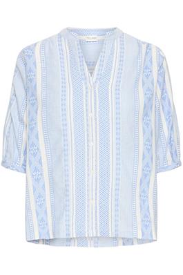 PULZ SHIRT DORRIT WHITE/BLUE