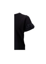 Indlæs billede til gallerivisning BLACK COLOUR FLOWER T-SHIRT BLACK 41102
