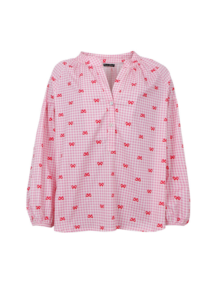 BLACK COLOUR BLOUSE PINK BOW 40899
