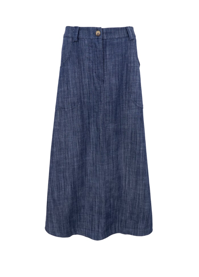 BLACK COLOUR BOX A_SKIRT NAVY DEMIN 40607