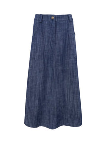 BLACK COLOUR BOX A_SKIRT NAVY DEMIN 40607