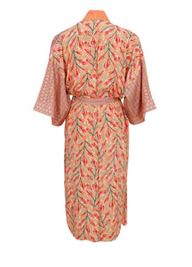 BLACK COLOUR LUNA MULTI LONG KIMONO ORANGE 39148