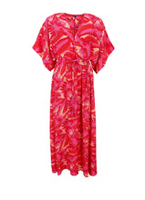 Indlæs billede til gallerivisning BLACK COLOUR LUNA LONG V-NECK DRESS EPIC-PINK 39215
