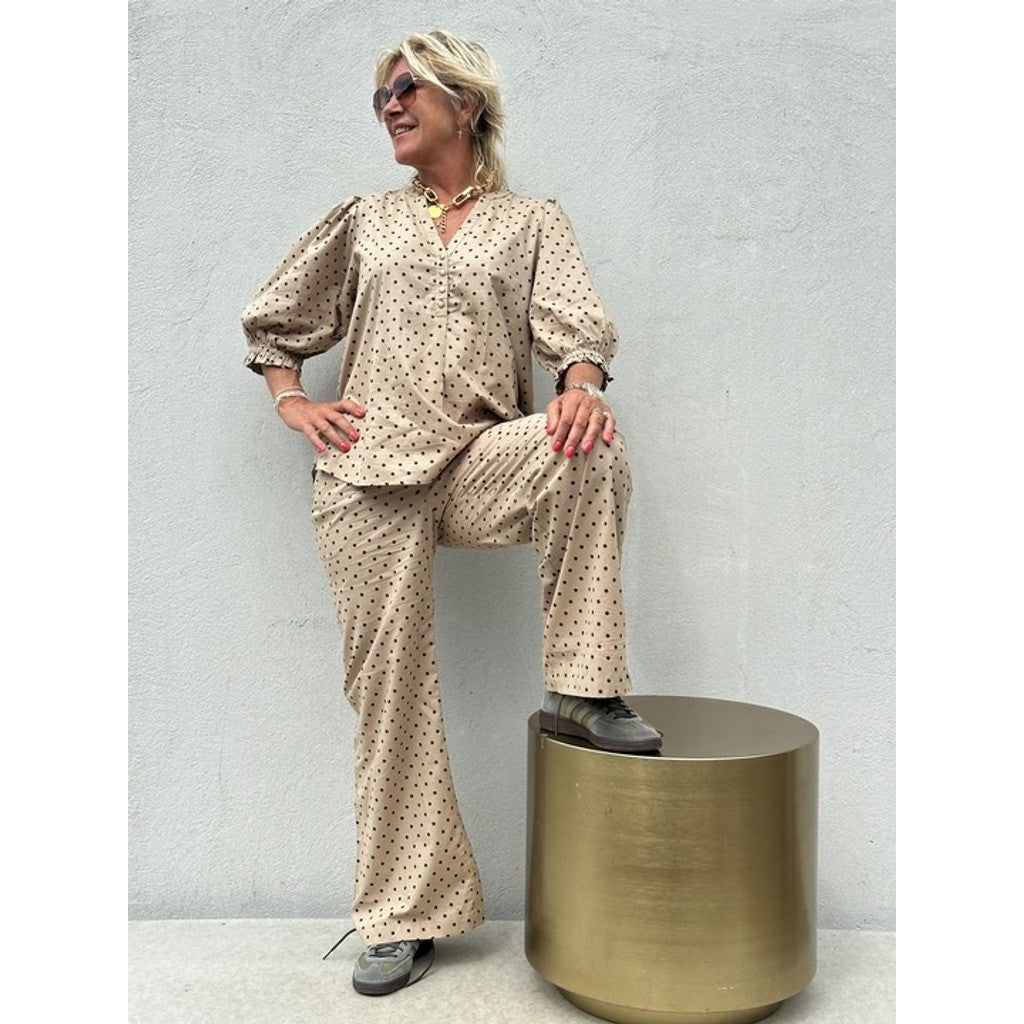 CASPAR BLOUSE TUNØ SAND DOT