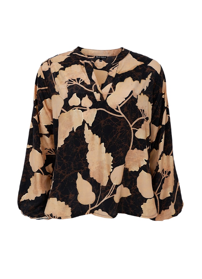 BLACK COLOUR LUNA BLOUSE FALL LEAF BLACK