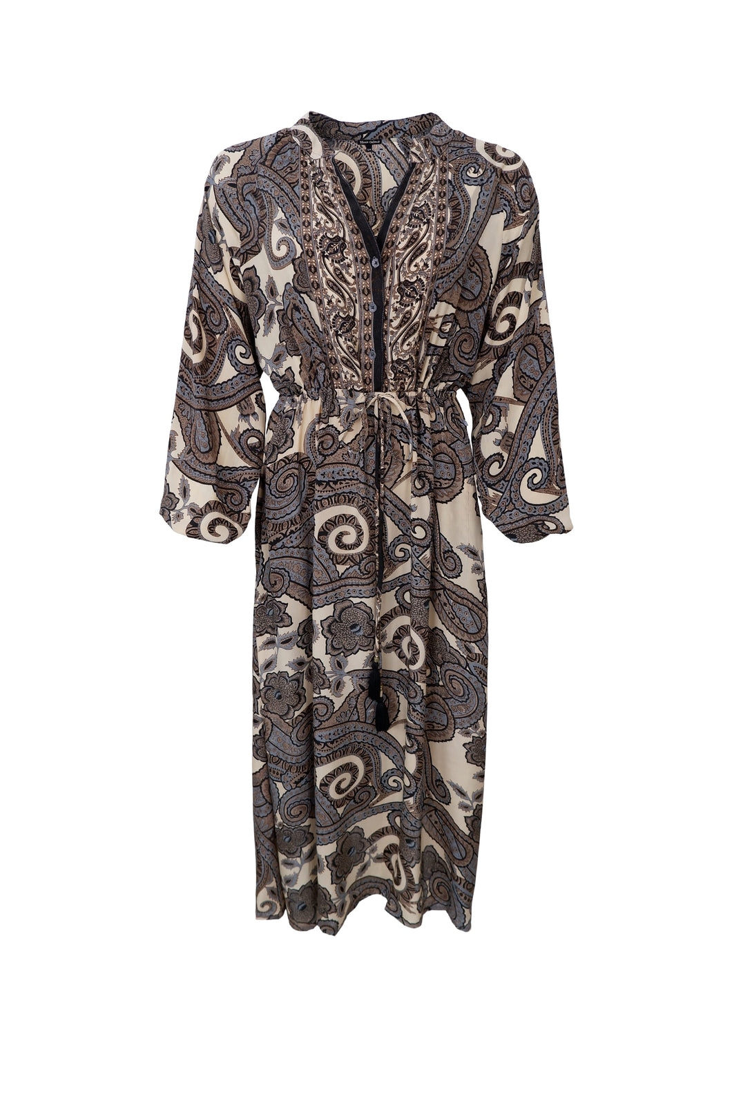 BLACK COLOUR LUNA RAGLAN DRESS GREY PAISLEY 39153